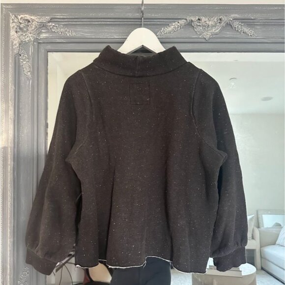 Madewell Betterterry Relaxed Turtleneck Sweatshirt in Heather Donegal Charcoal M - Picture 6 of 11